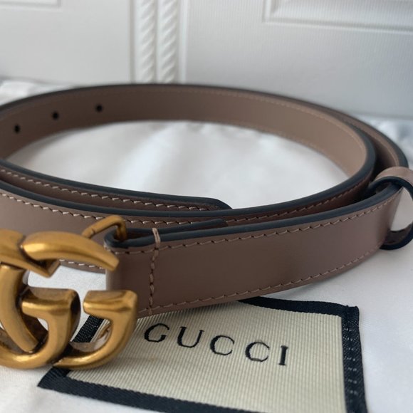 Leather belt with GG buckle main image 4